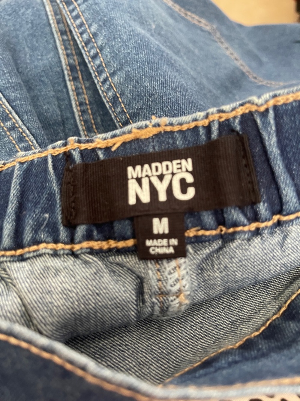 Madden NYC Women’s Lace Up Denim Mini Skirt Medium - Picture 2 of 6